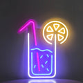 lemon juice glass neon sign, led neon flexible sign board,lighting neon sign