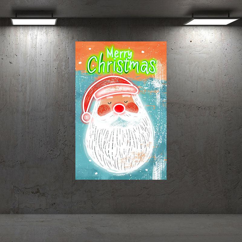Big White Beard Santa Claus LED Neon signs Lights | Creative Holiday Decoration Lights | Warm Home Christmas Ambiance Lighting