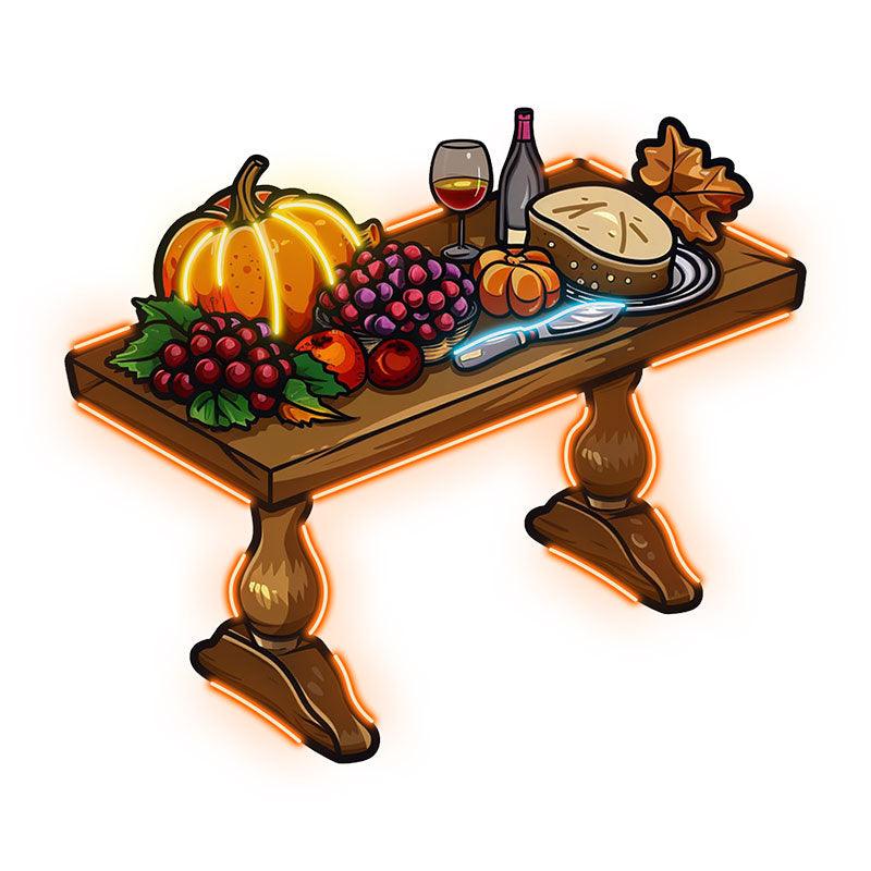 Thanksgiving Potluck Neon signs | Pumpkin, Grape, Bread & Wine Decoration | Blessings for the Coming Year LED Lighting