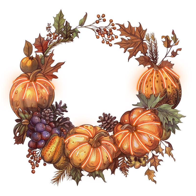 Thanksgiving Pumpkin Neon signs | Grape Vine Decor | Holiday Ambiance LED Lighting | Perfect Fall Home Decor