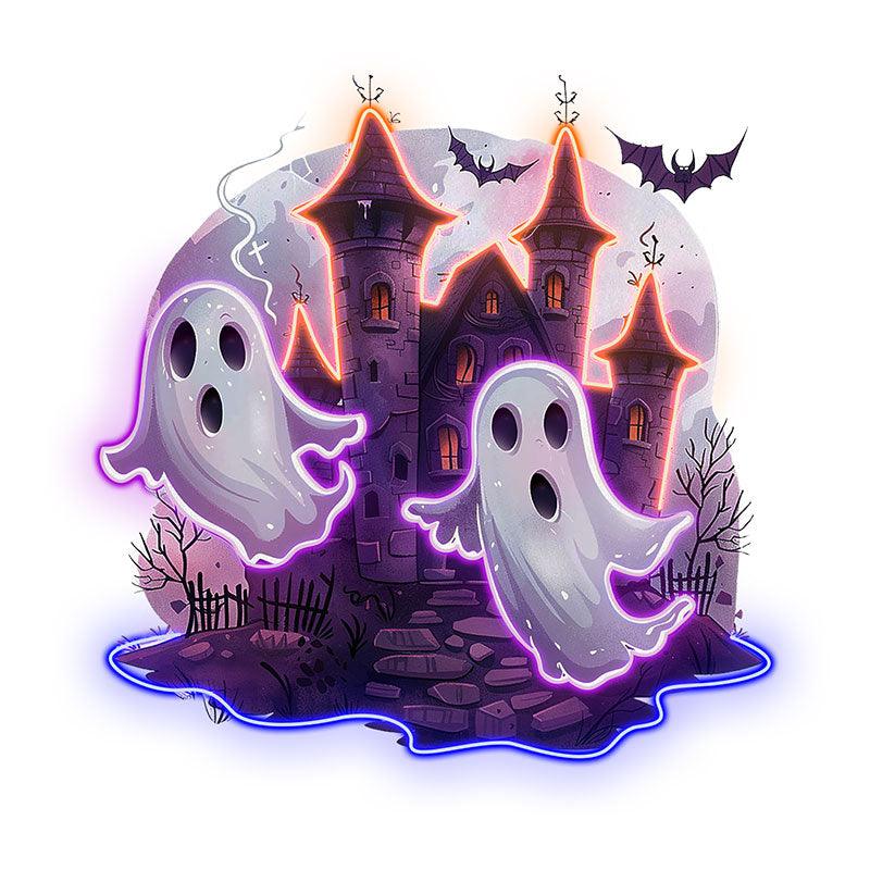 Haunted Ghost Castle Decoration | Spooky LED Light neon signsfor an Enchanting Halloween Experience