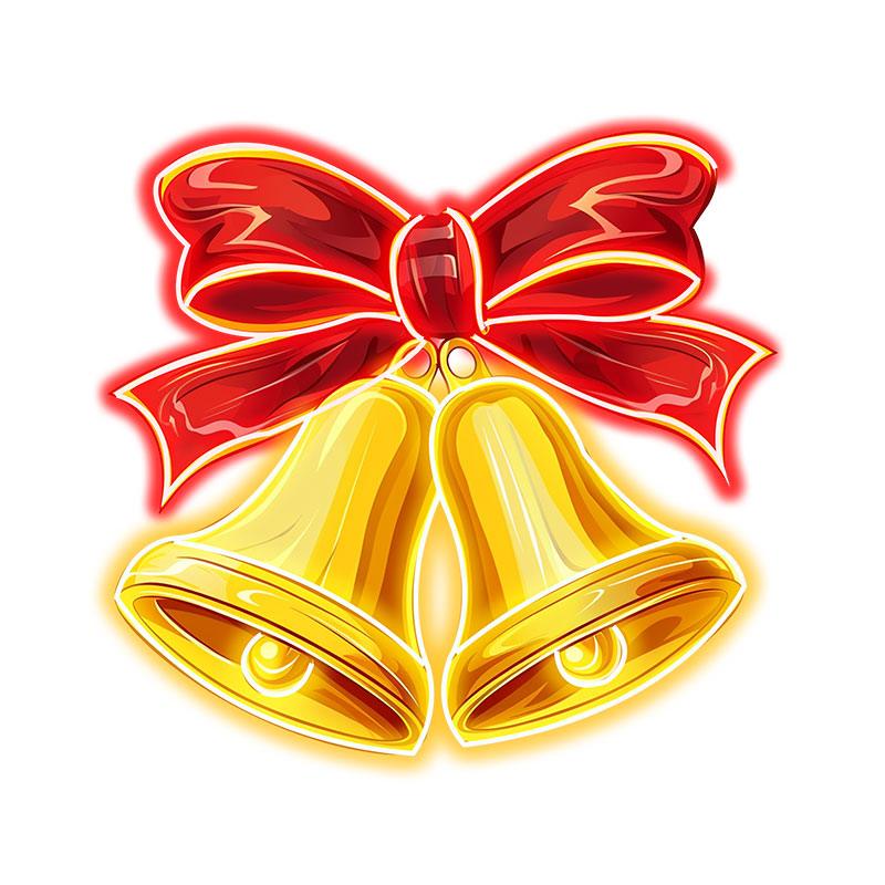 Christmas Bells Neon signs | Red Bow Tie Decoration | Happiness & Joy LED Lights Decoration | Perfect Holiday Gifts