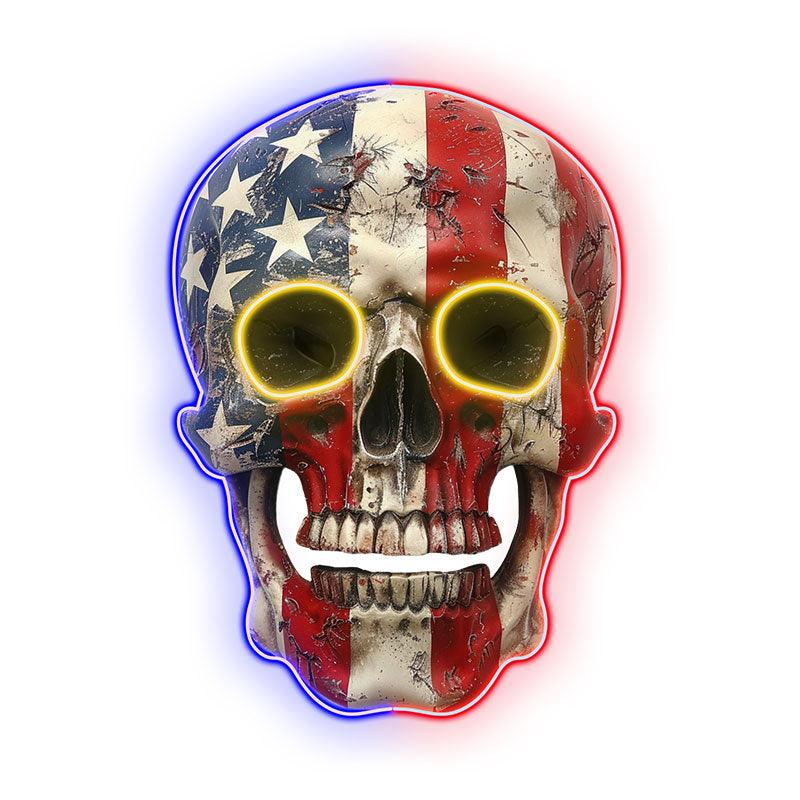 American Flag Skull LED Neon signs Light | Unique Decor Perfect for Halloween and Parties
