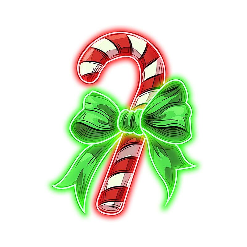 Good Wishes: Green Bow Tie Decorated Christmas Candy neon signs