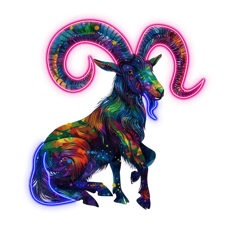 Capricorn Neon signs Light - Stylish LED Zodiac Sign Decor for Home, Perfect Gift for Capricorn Lovers, Ambitious Wall Art