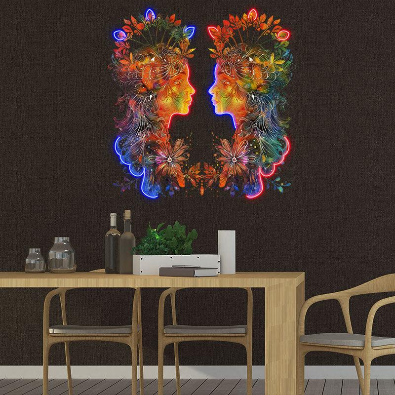 Gemini Neon  signs Light - Playful LED Zodiac Sign Decor for Home, Perfect Gift for Gemini Lovers, Versatile and Fun Wall Art