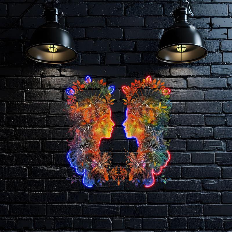 Gemini Neon  signs Light - Playful LED Zodiac Sign Decor for Home, Perfect Gift for Gemini Lovers, Versatile and Fun Wall Art