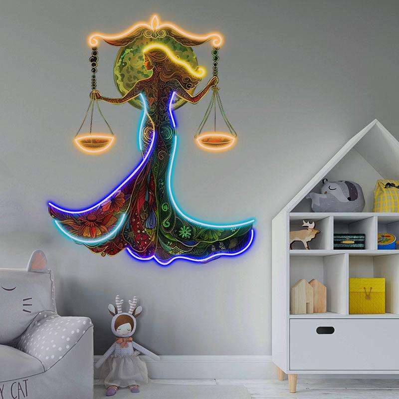 Libra Neon  signs Light - Elegant LED Zodiac Sign Decor for Home, Perfect Gift for Libra Lovers, Balance and Harmony Wall Art