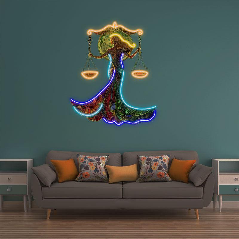Libra Neon  signs Light - Elegant LED Zodiac Sign Decor for Home, Perfect Gift for Libra Lovers, Balance and Harmony Wall Art