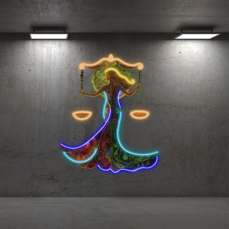 Libra Neon  signs Light - Elegant LED Zodiac Sign Decor for Home, Perfect Gift for Libra Lovers, Balance and Harmony Wall Art