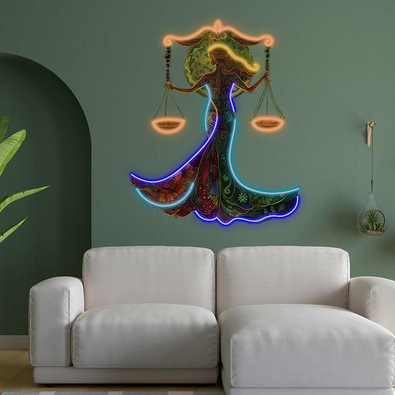 Libra Neon  signs Light - Elegant LED Zodiac Sign Decor for Home, Perfect Gift for Libra Lovers, Balance and Harmony Wall Art