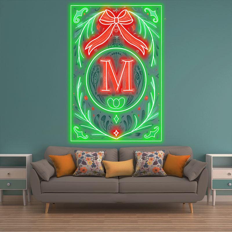 Merry Christmas Poker Chart neon signs - Big Red Bow Tie for a Joyful Holiday Spirit