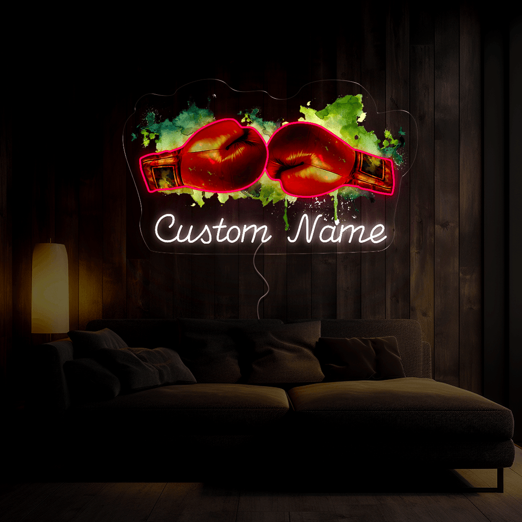 Personalized Boxing Gloves Artwork Neon Sign