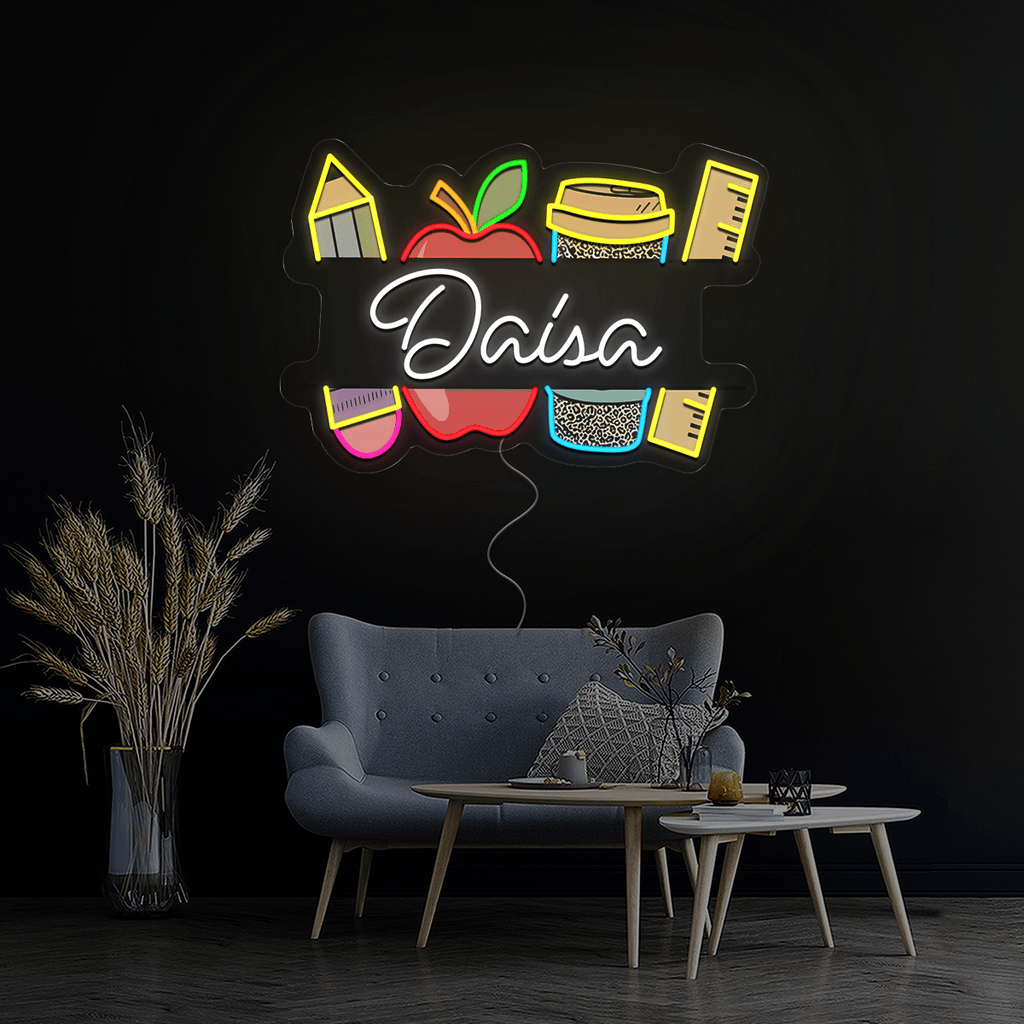 Personalized Teacher's Name Artwork Neon Sign