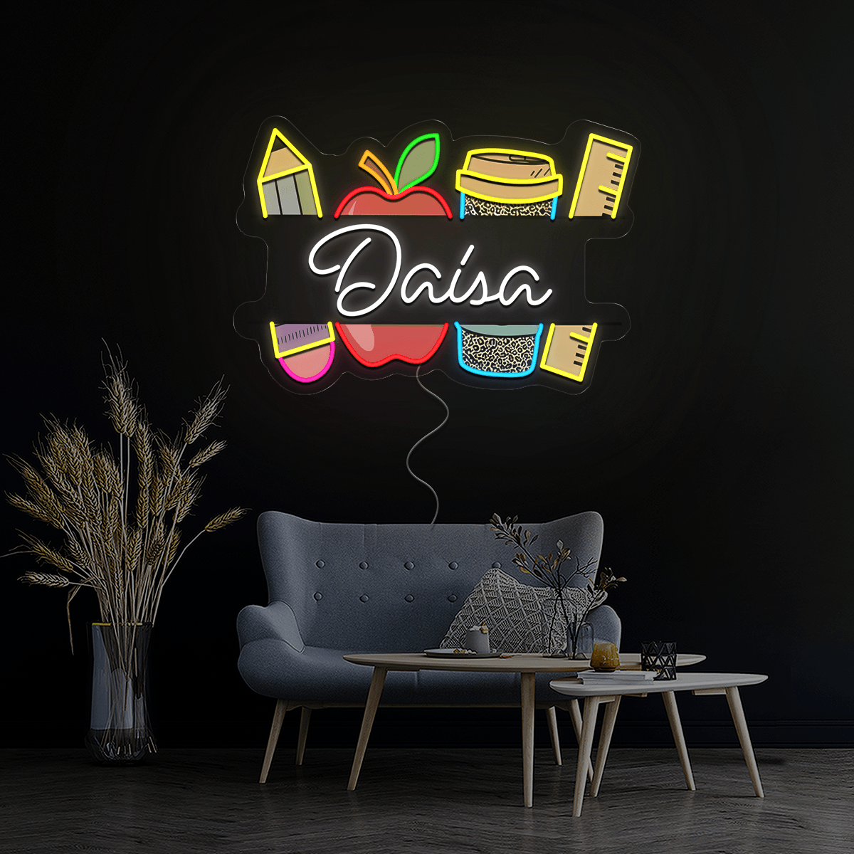 Personalized Teacher's Name Artwork Neon Sign