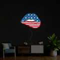 American Lips Artwork Neon Sign