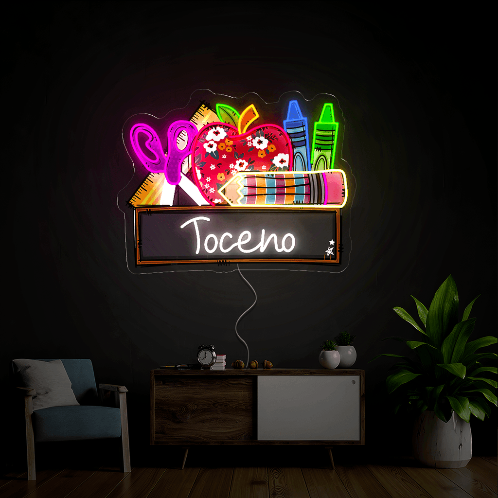 Back to School Teacher Name Artwork Led Neon Sign