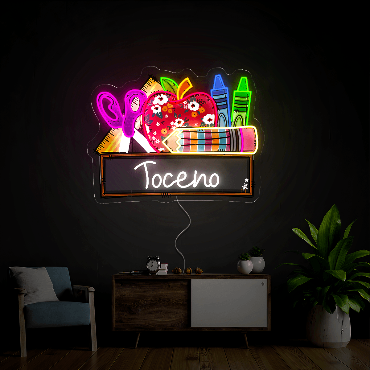 Back to School Teacher Name Artwork Led Neon Sign