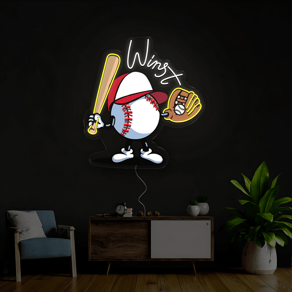 Personalized Baseball Player's Name Artwork Neon Sign