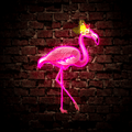 Cute Flamingo Artwork Neon Sign