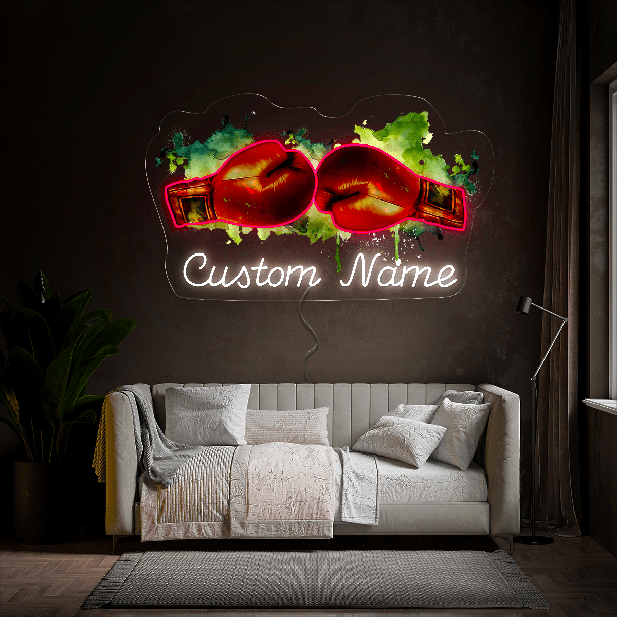 Personalized Boxing Gloves Artwork Neon Sign