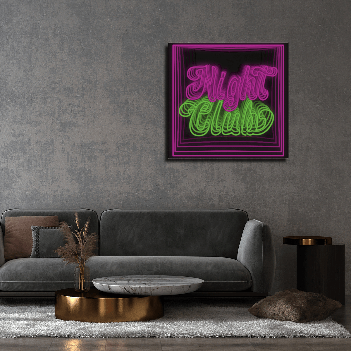 Pink Green Night Club Infinity Neon Sign