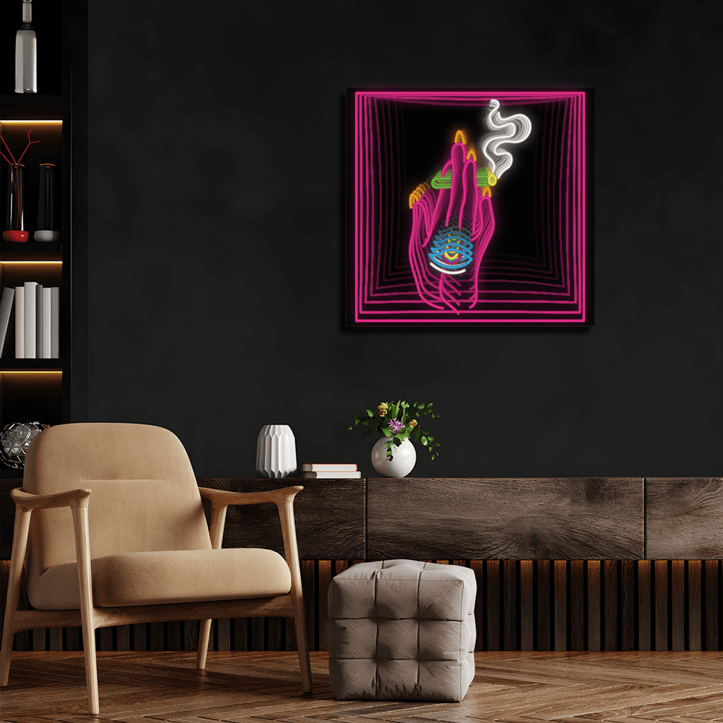 Tripping Smoking Hand Weed Infinity Neon Sign