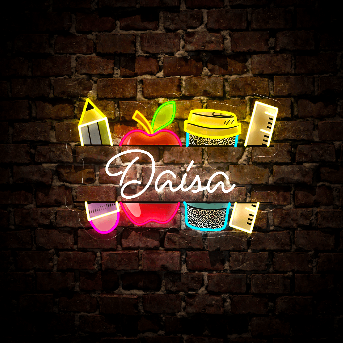 Personalized Teacher's Name Artwork Neon Sign