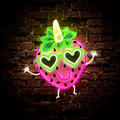 Strawberry Just Smile Artwork Neon Sign