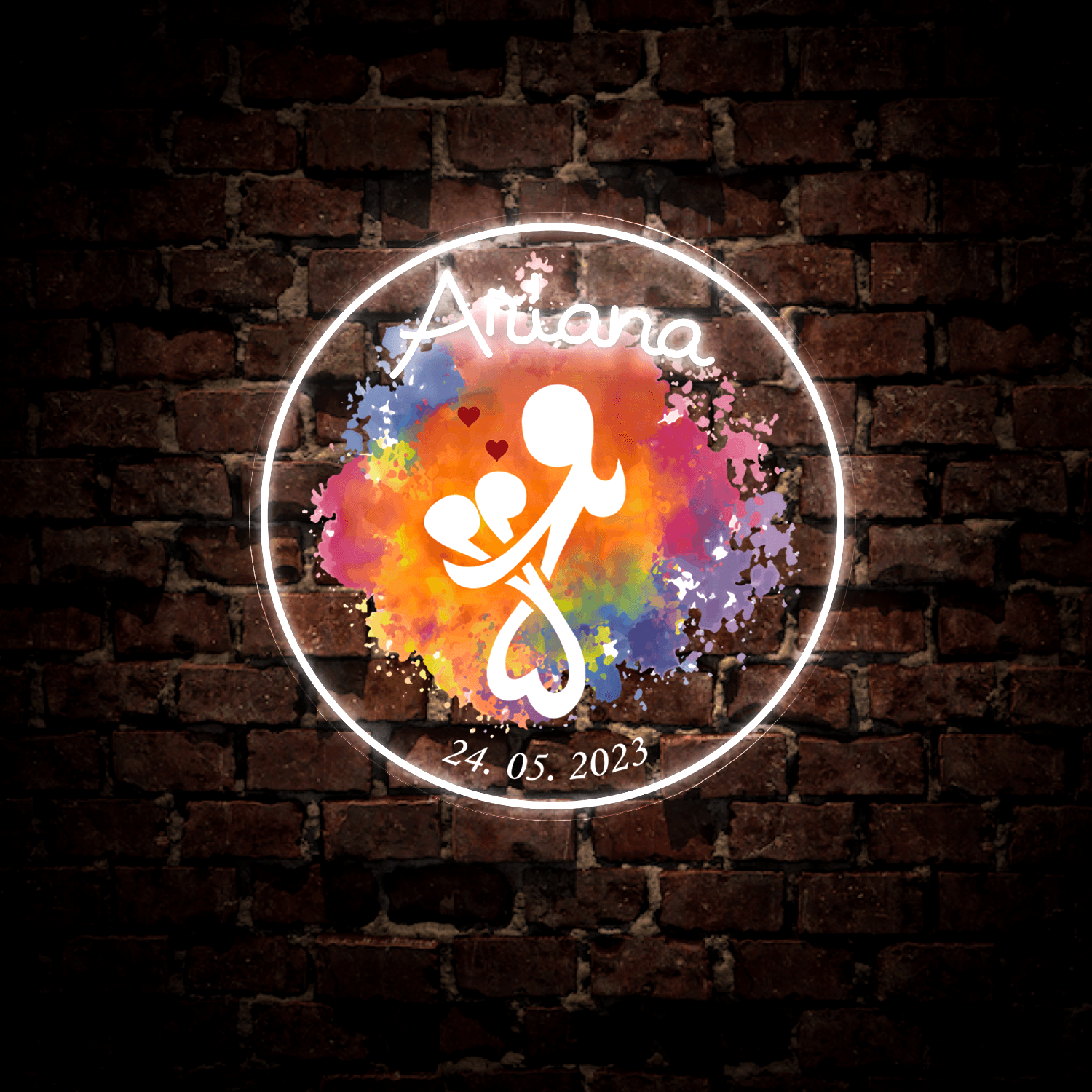 Personalized Happy Mother's Day Artwork Neon Sign