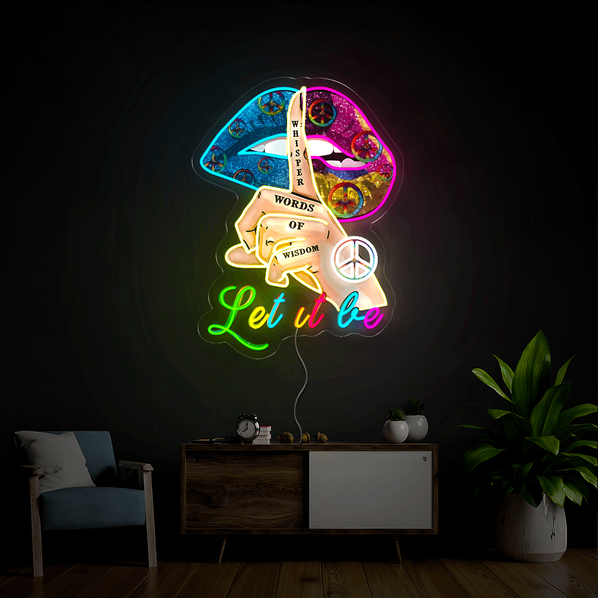 Peace Let It Be Artwork Neon Sign