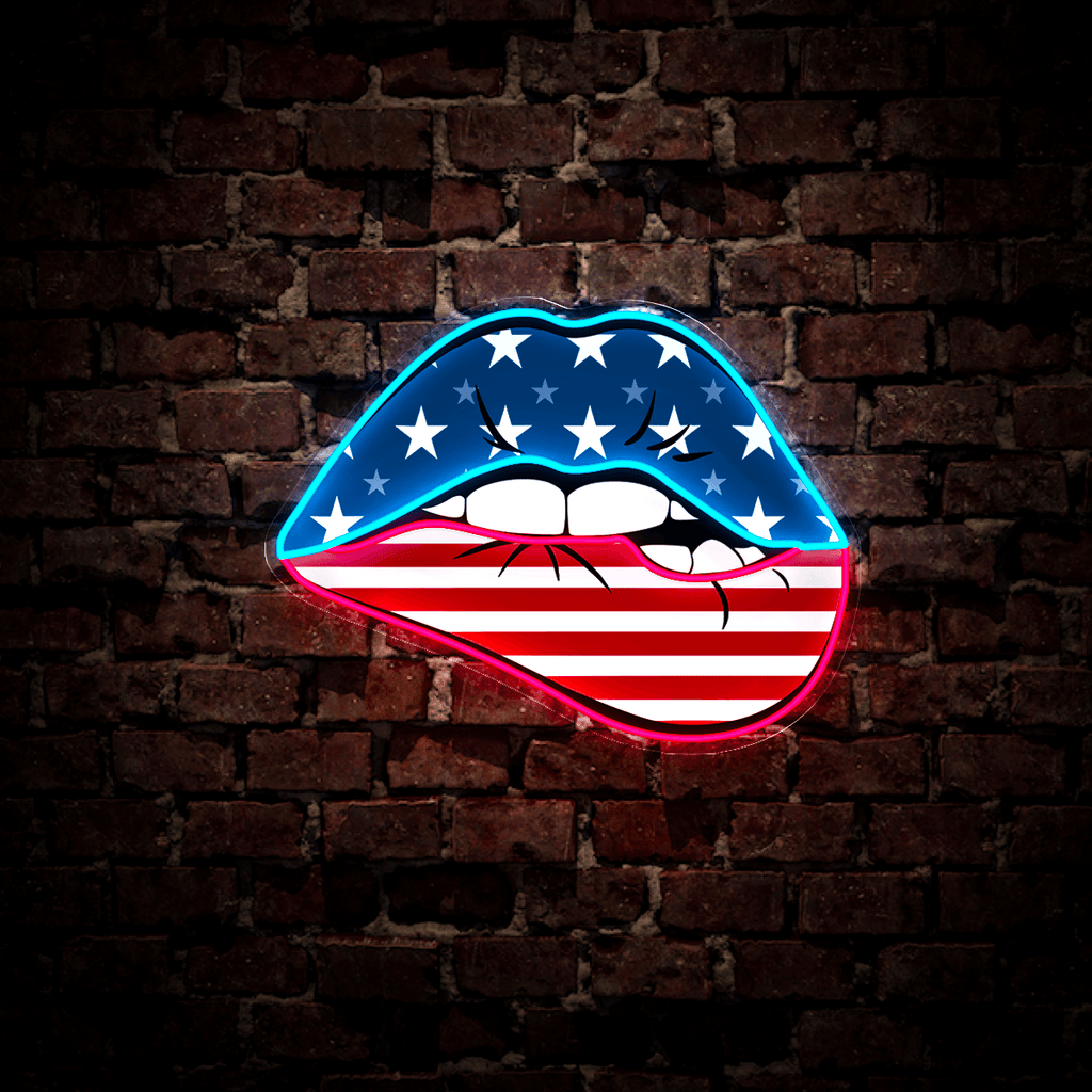 American Lips Artwork Neon Sign