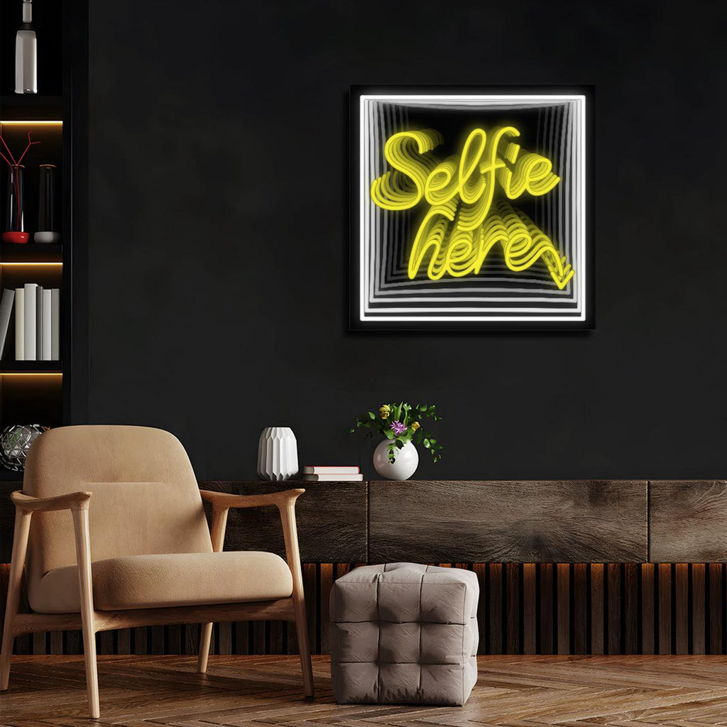 Selfie Here Infinity Neon Sign