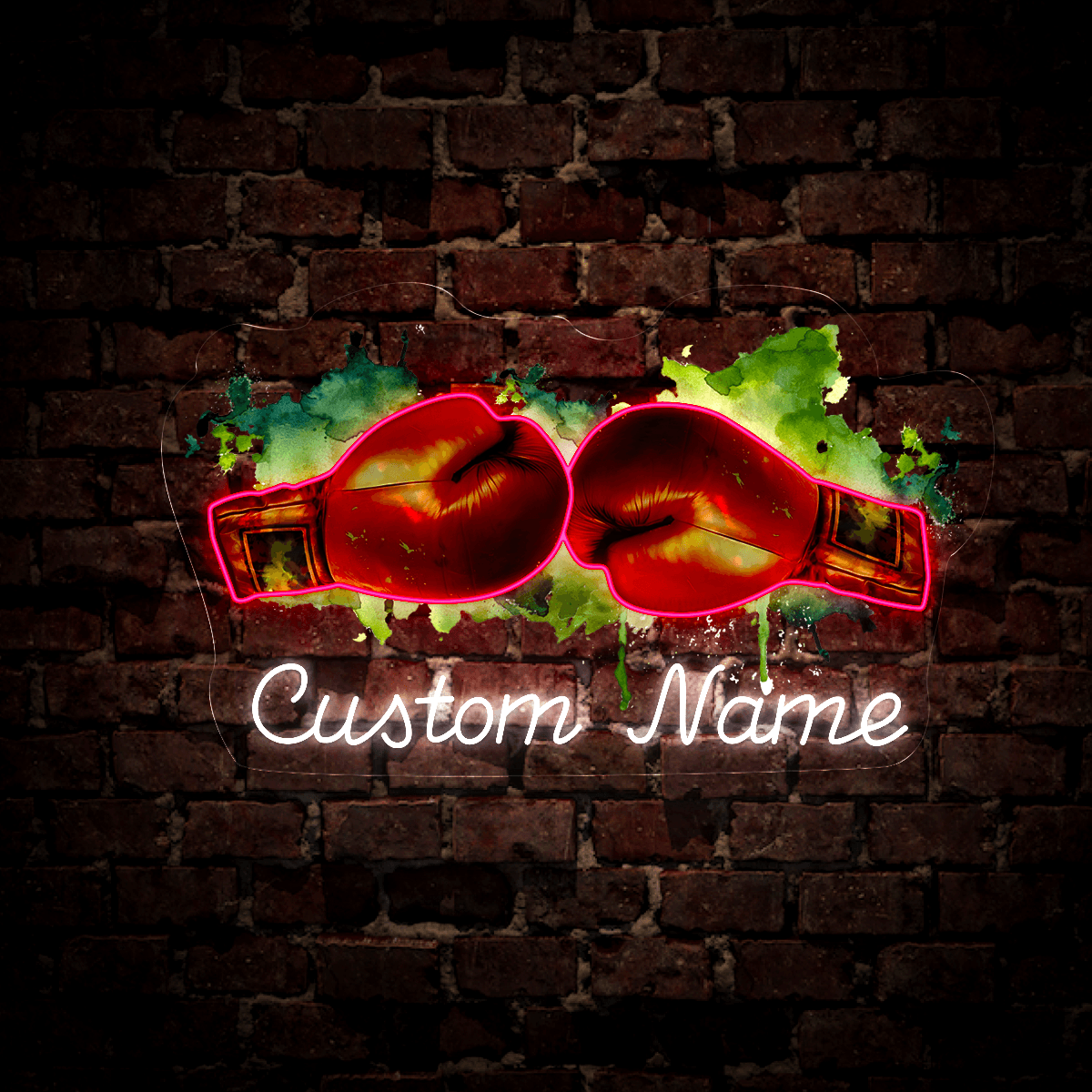 Personalized Boxing Gloves Artwork Neon Sign