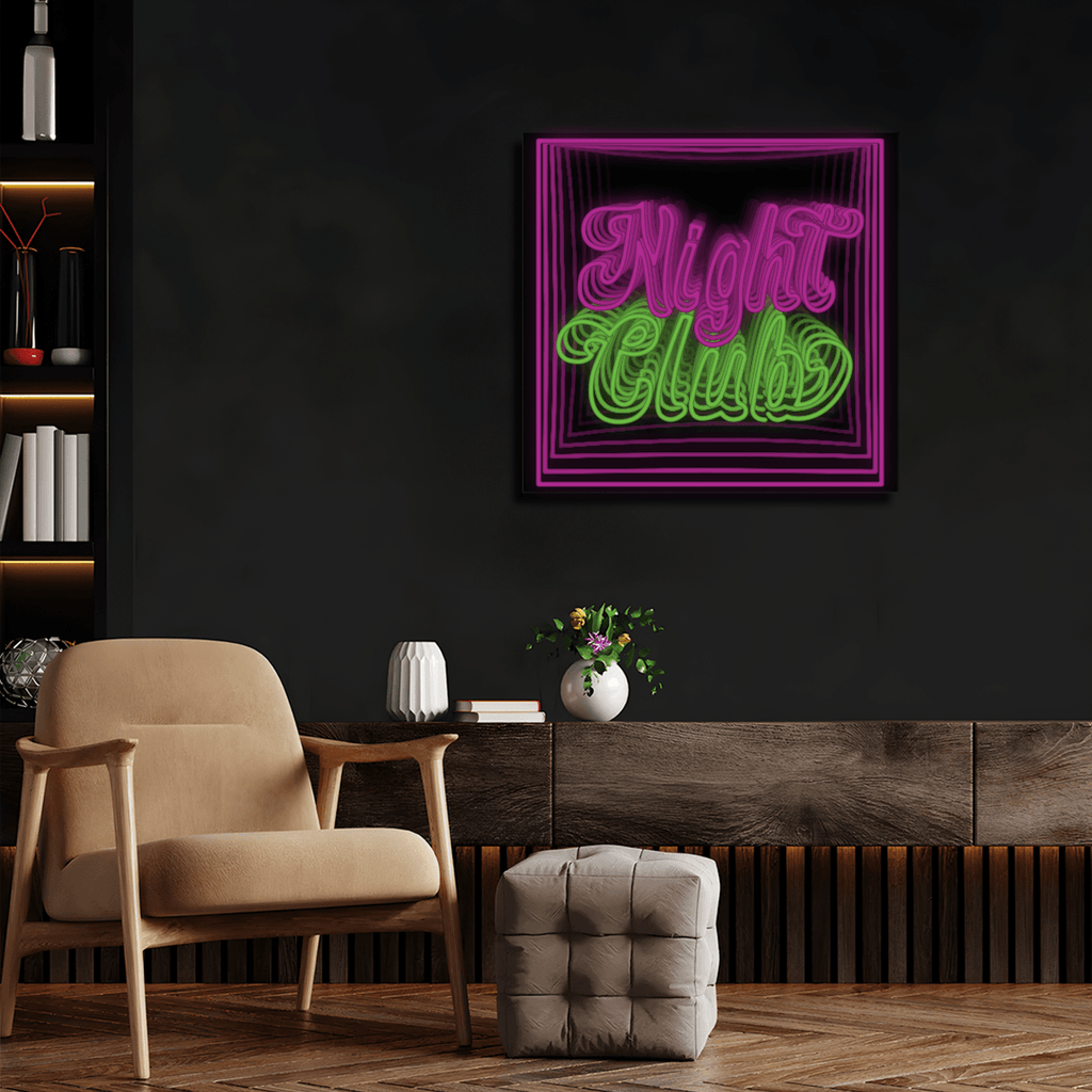 Pink Green Night Club Infinity Neon Sign