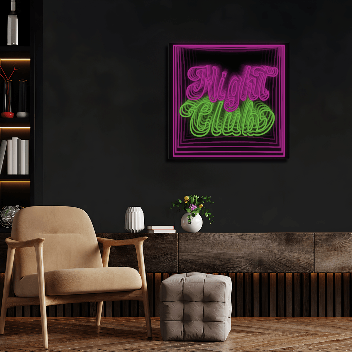 Pink Green Night Club Infinity Neon Sign