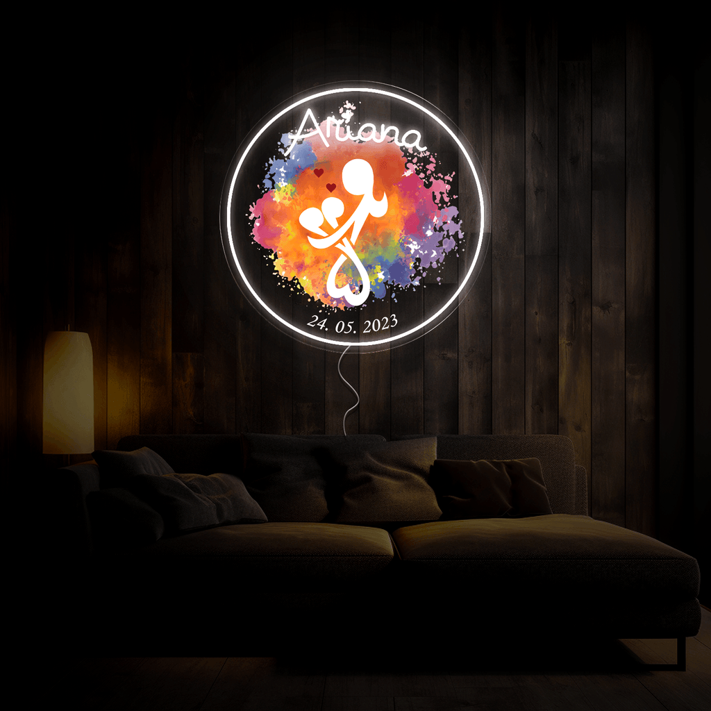 Personalized Happy Mother's Day Artwork Neon Sign