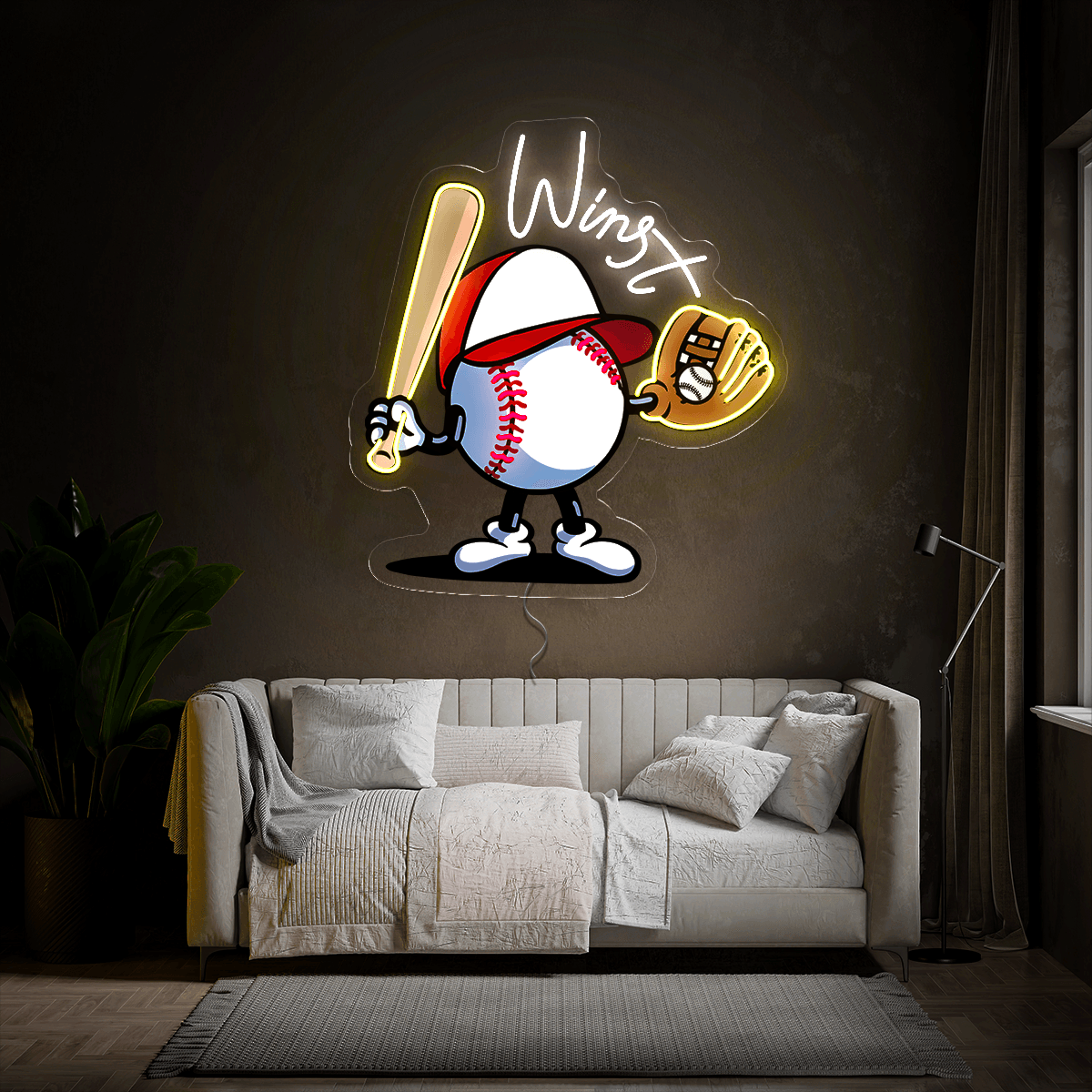 Personalized Baseball Player's Name Artwork Neon Sign