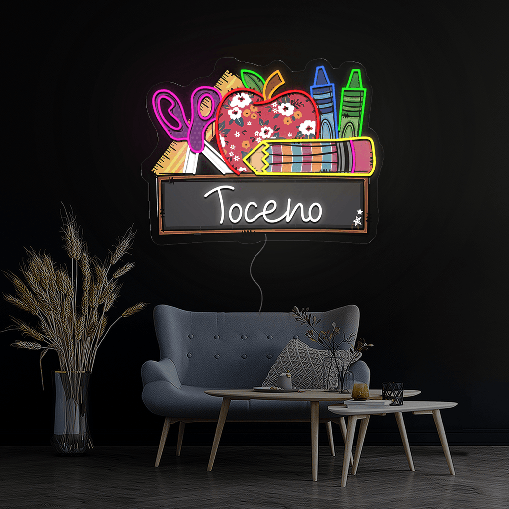 Back to School Teacher Name Artwork Led Neon Sign