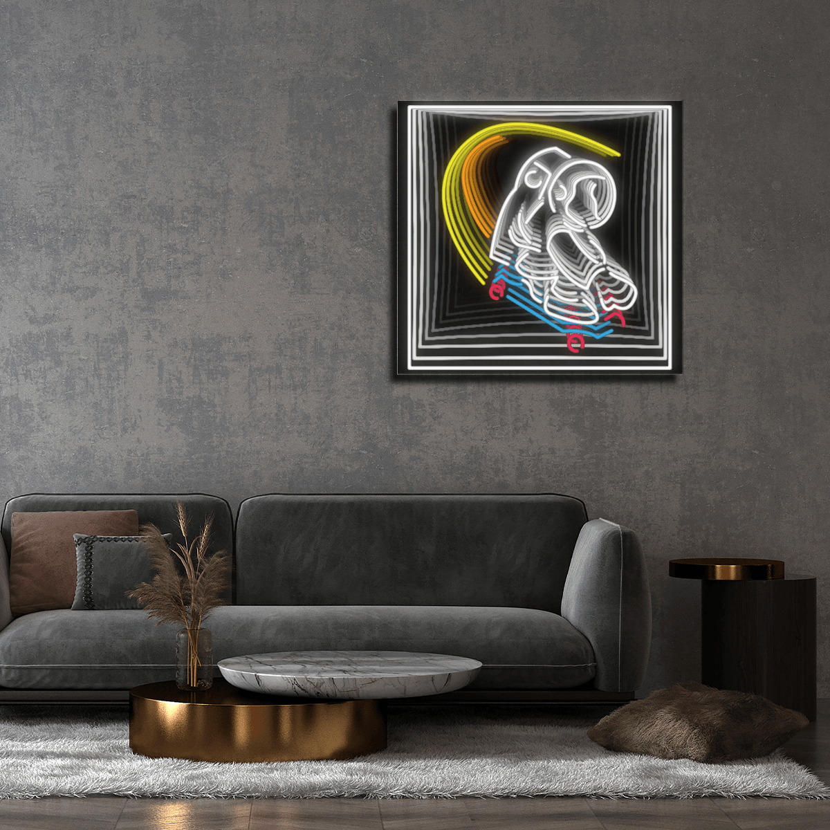 Skateboarding Astronaut Infinity Neon Sign