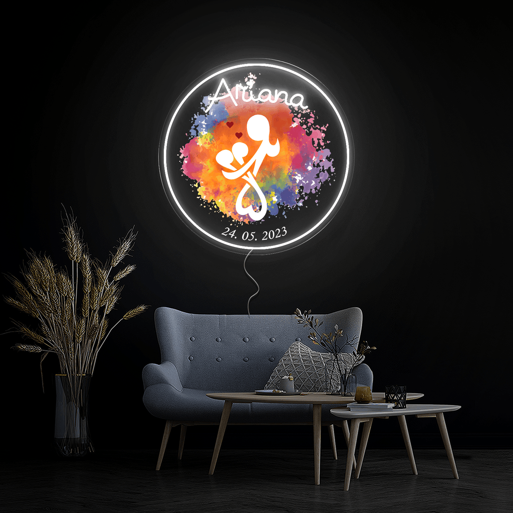 Personalized Happy Mother's Day Artwork Neon Sign