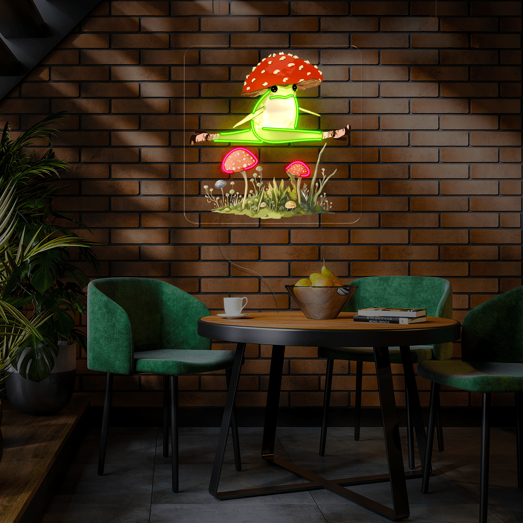 Frog Cowboy Hat Artwork Neon Sign