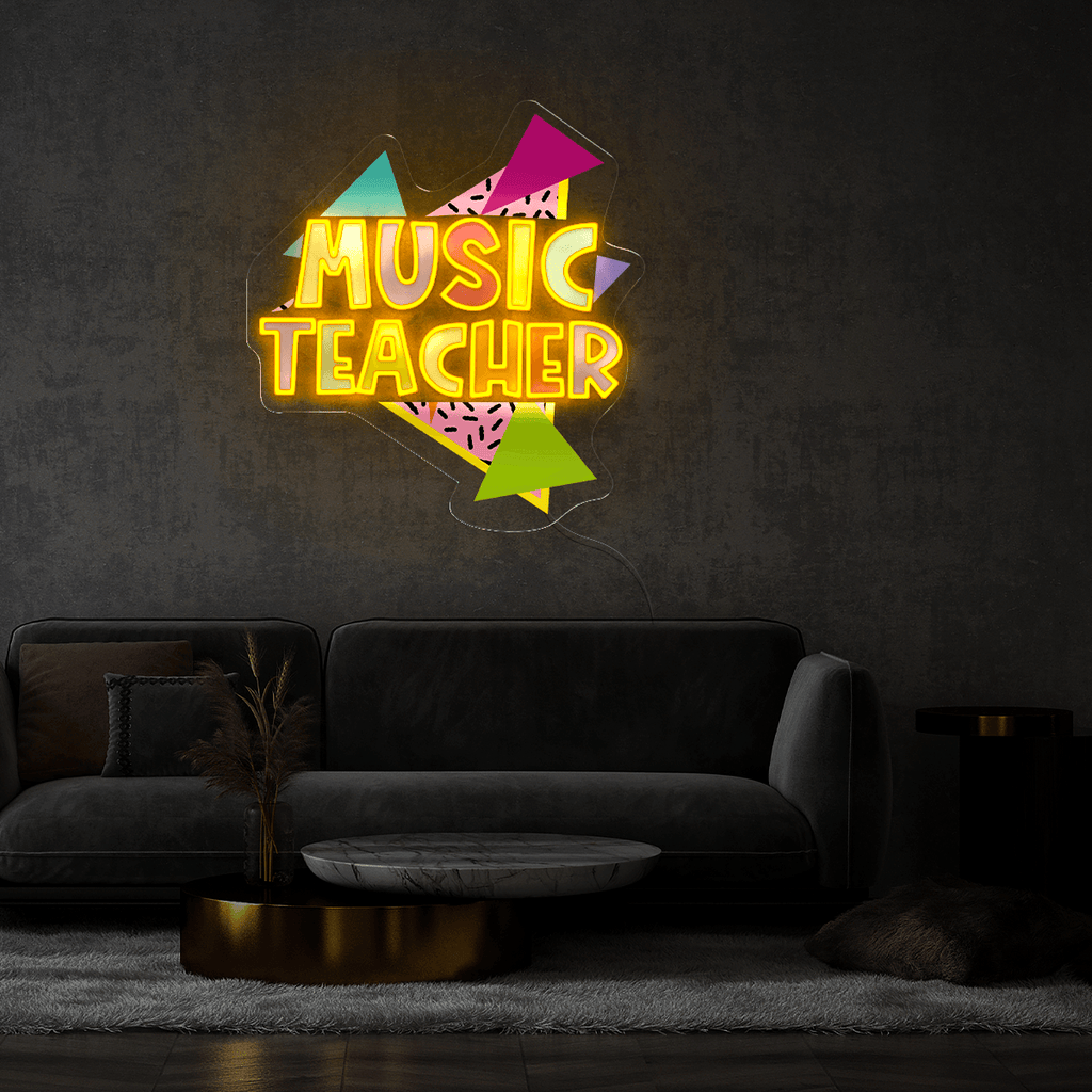 90s Style Music Teacher Artwork Neon Sign