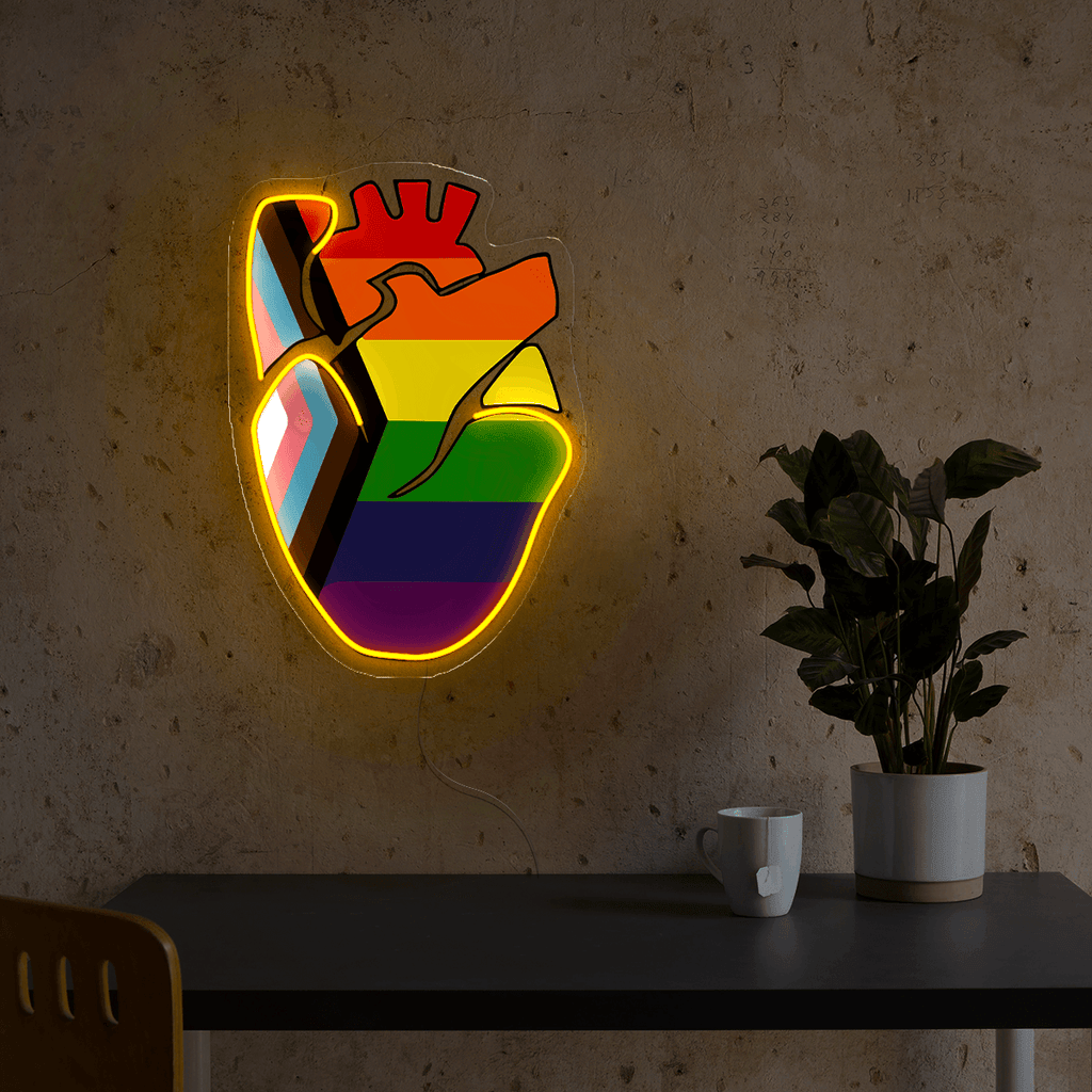 LGBT Human's Right Heart Artwork Neon Sign