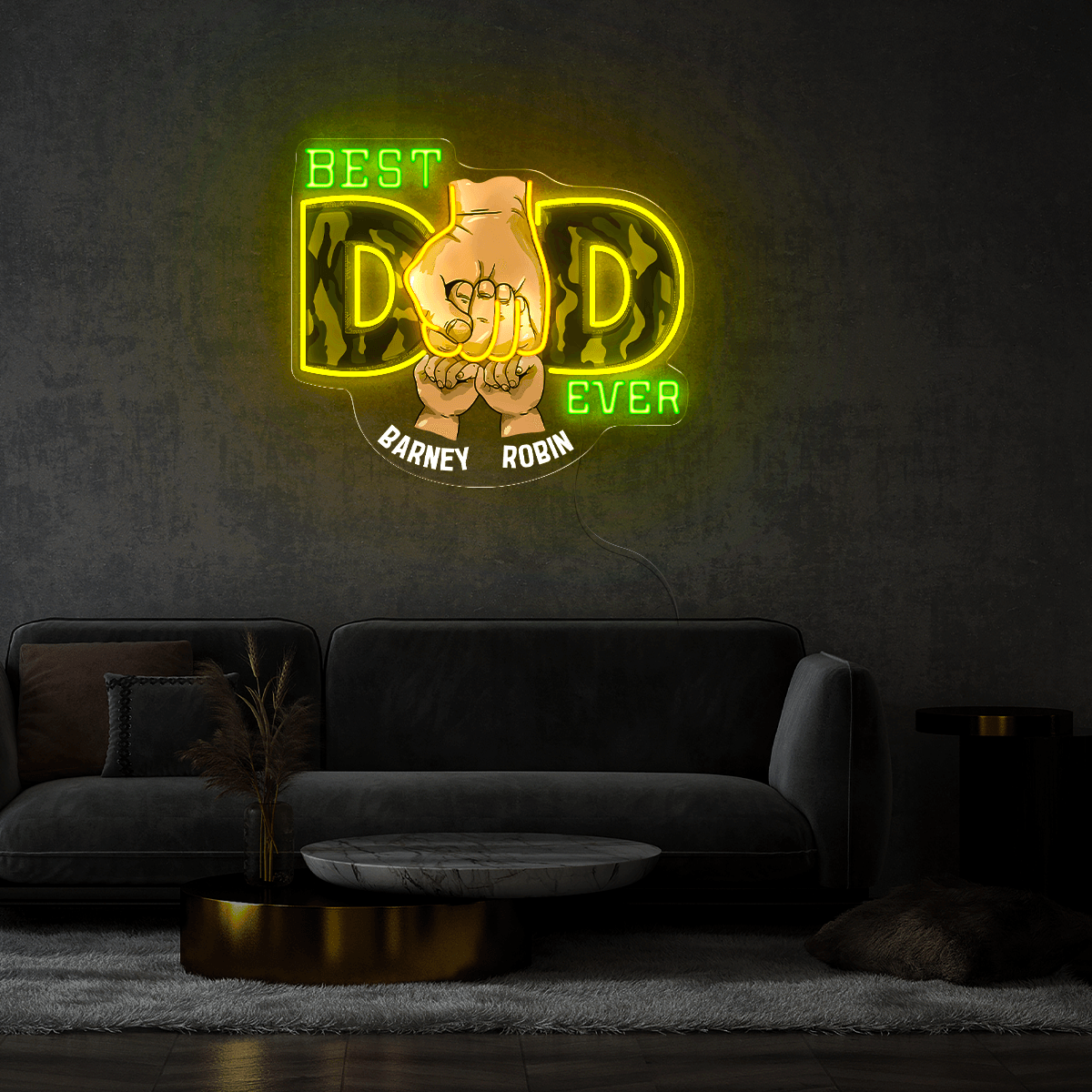 Personalized Best Dad Ever Artwork Neon Sign