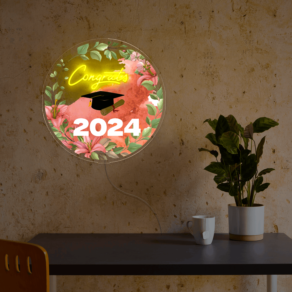 Congrats Grad 2024 Artwork Neon Sign