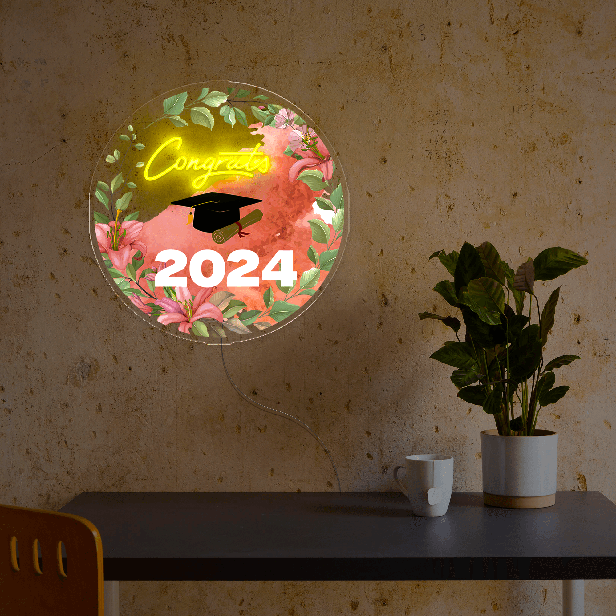 Congrats Grad 2024 Artwork Neon Sign