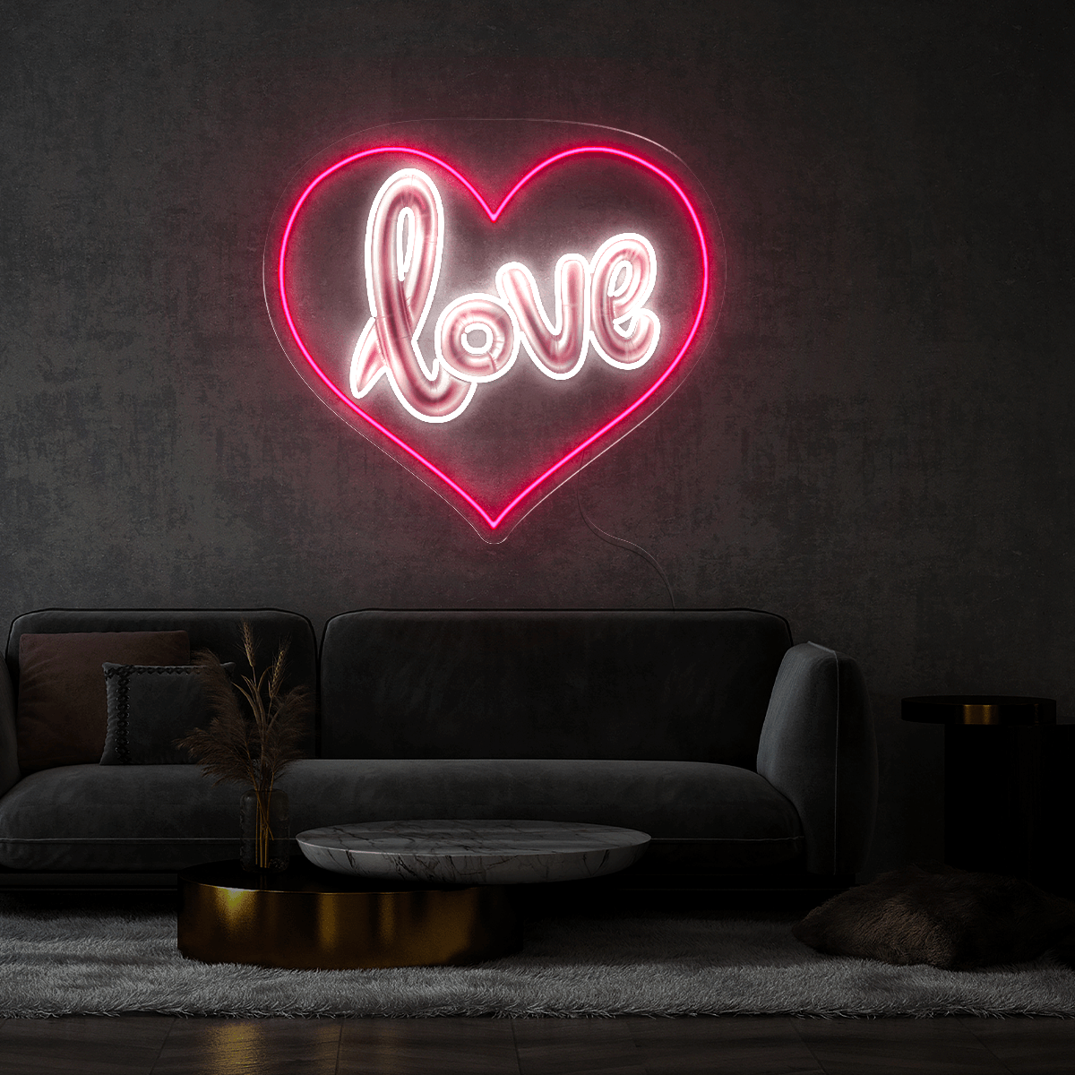 Balloon Heart Artwork Neon Sign