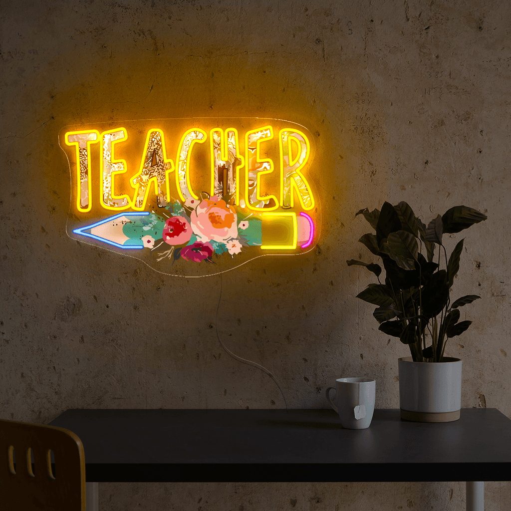 Teacher Back To School Artwork Neon Sign