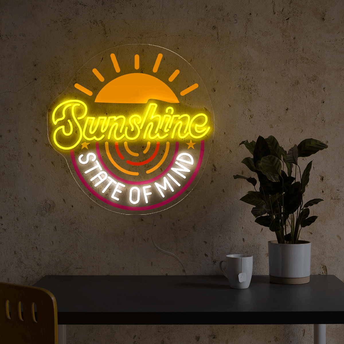 Sun Shine State Of Mind Artwork Neon Sign